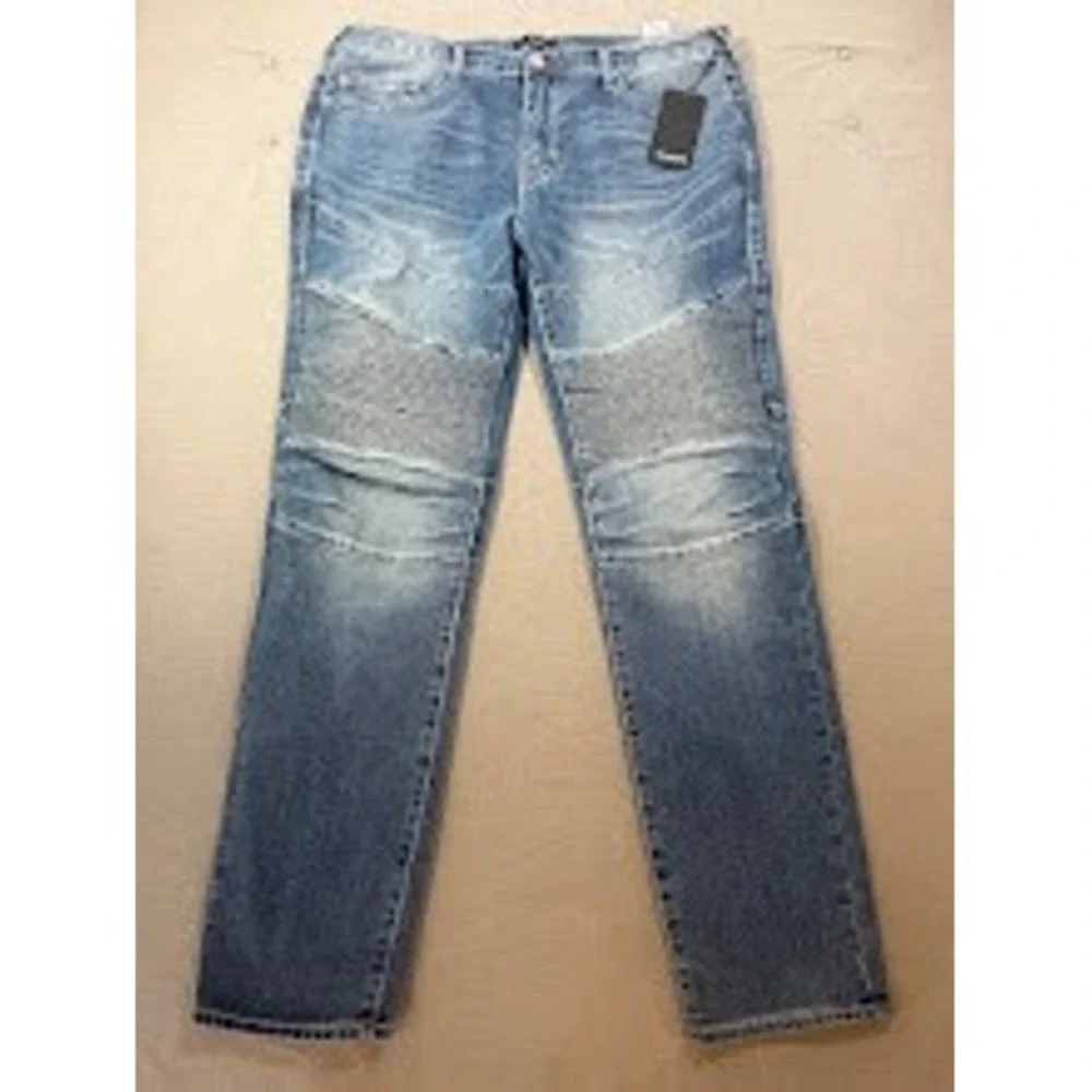 True Religion Rocco Moto Relaxed Skinny Jeans‎ Mens 36 X 31 M Speed Orchard Wash